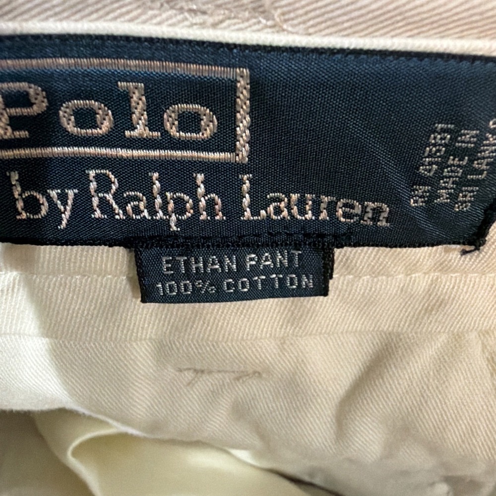 Polo Ralph Lauren Size 36/32 Khaki Chino Ethan Pants Pleated - Picture 6 of 6